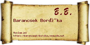 Barancsek Boróka névjegykártya